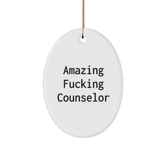 Funny Counselor Gifts from Men to Women Friends Christmas Oval Ornament - Image 1