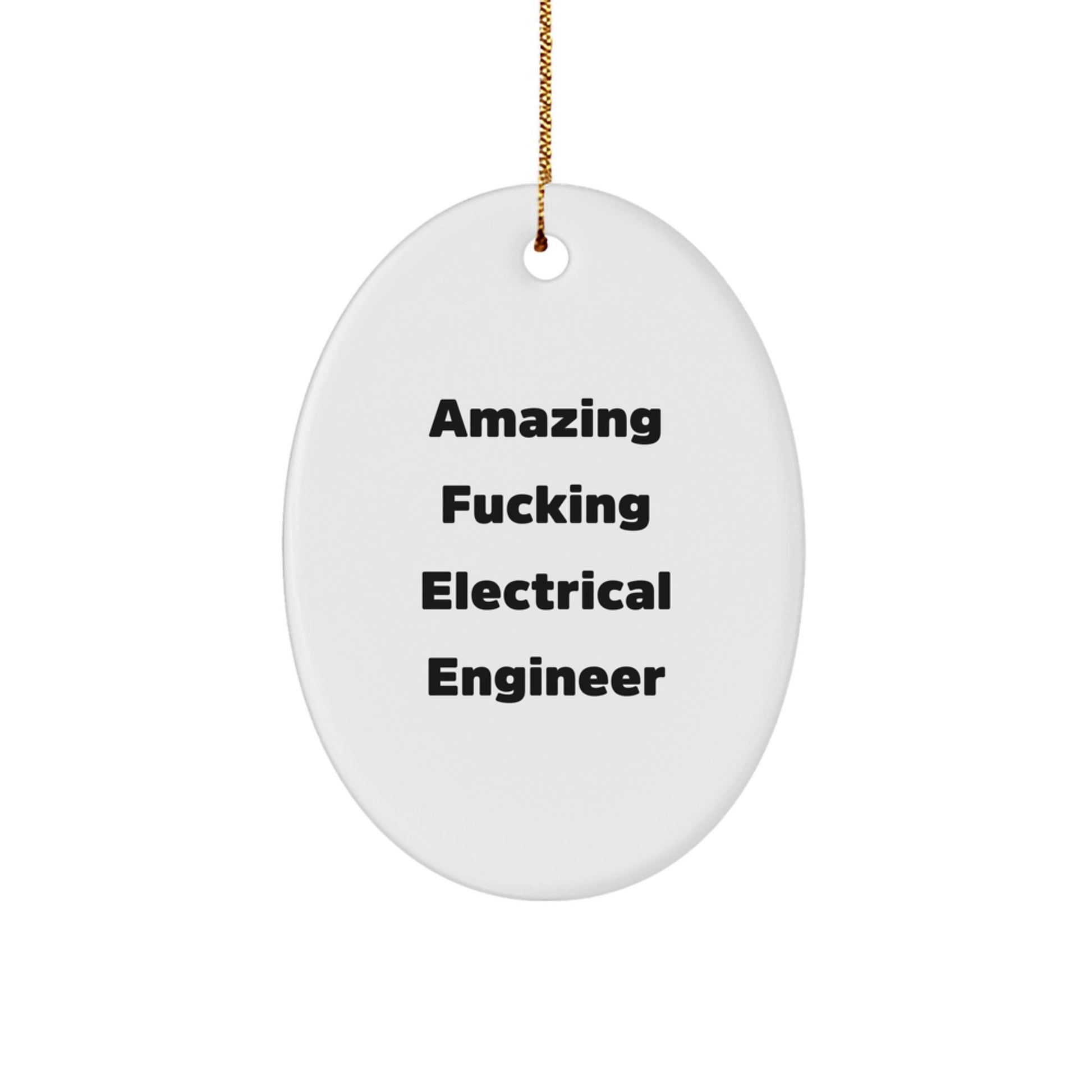 Funny Electrical Engineer Gifts for Men, Oval Ornament - 'Amazing F--king Electrical Engineer' Christmas Unique Gifts from Friends - Image 1