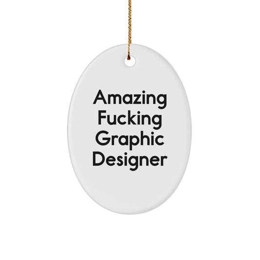 Graphic Designer Gifts - Funny Oval Ornament for Christmas Unique Gifts from Friends to Graphic Designers - Image 1
