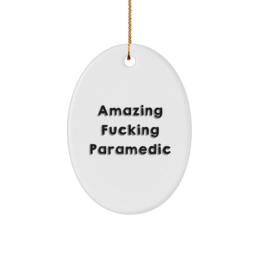 Funny Rescue Worker Oval Ornament Gifts from Friends for Rescue Worker Men at Christmas Unique - Image 1