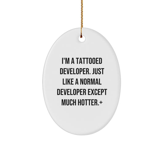 Funny Developer Oval Ornament Gifts from Friends for Men, Women and Family Members This Christmas - Image 1