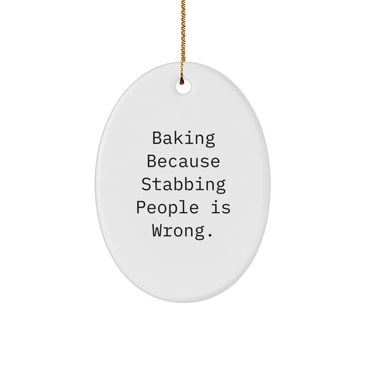 Funny Baking Oval Ornament Gifts from Men to Friends and Family - Unique Christmas Decorations for Baking Lovers - Image 1