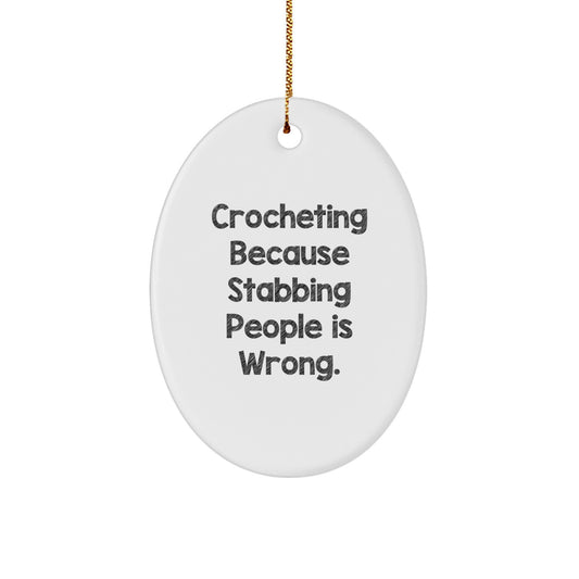 Funny Crocheting Oval Ornaments for Wall Decor, Gifts from Friends for Crocheting Lovers, Christmas Unique Gifts - Image 1