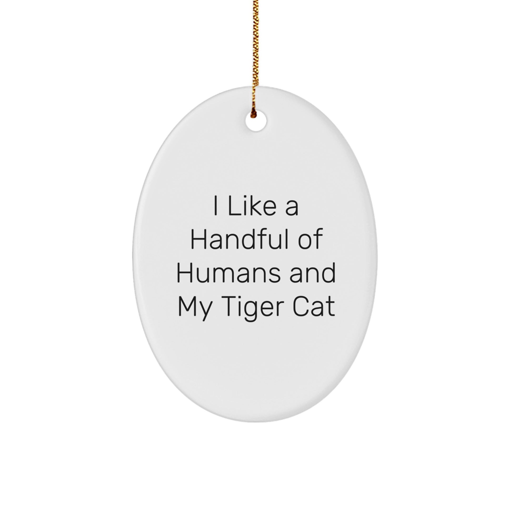 Funny Tiger Cat Oval Ornament Gift for Men, Women, Friends, or Family - I Love My Tiger Cat - Image 1