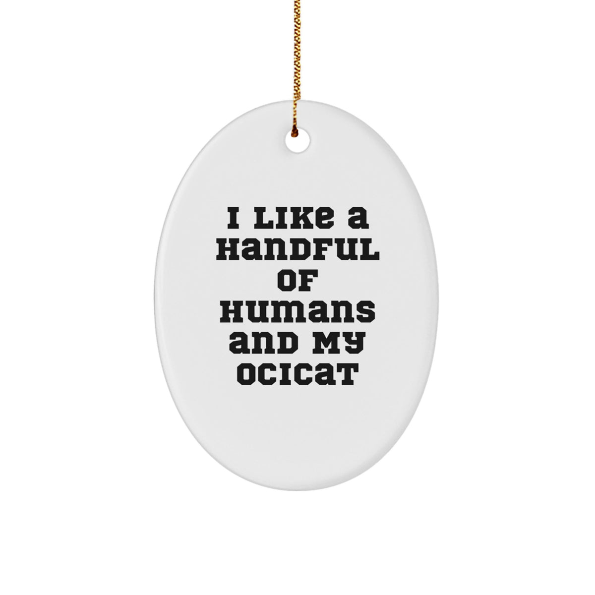 Ocicat Lover Gifts from Friends for Christmas Unique Oval Ornament, Funny Ocicat Lover Gift, White Oval Shaped Ornament, Gifts for Ocicat Enthusiasts - Image 1