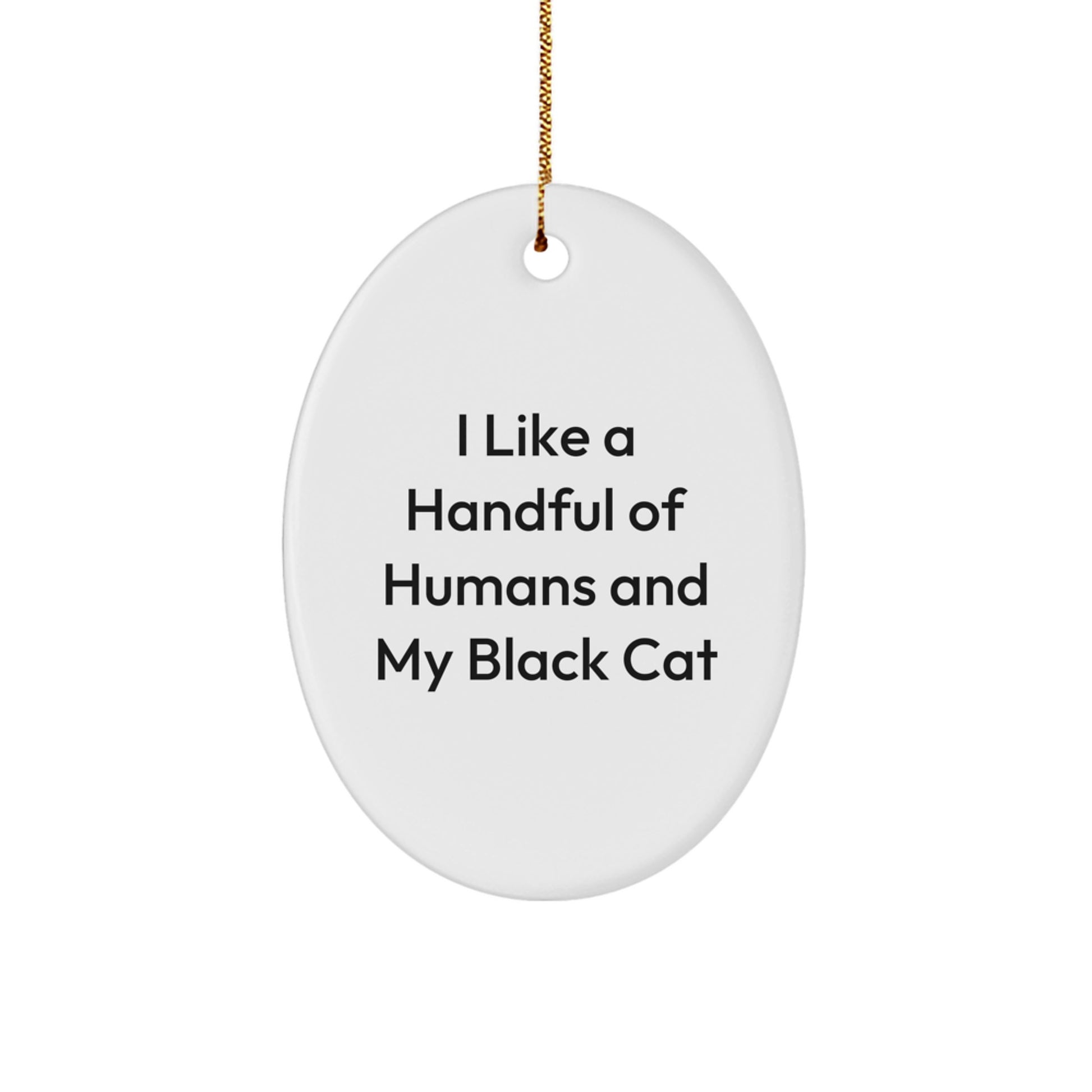 Black Cat Christmas Oval Ornament Funny Quote Gifts from Men to Friends - Image 1
