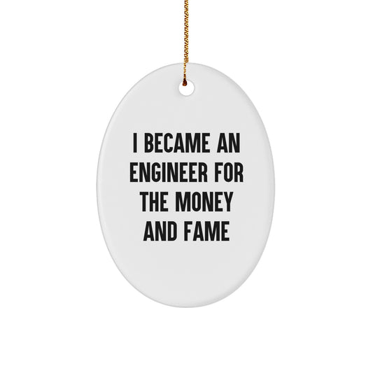 Funny Engineer Oval Ornament Gifts from Family to Men with Christmas Unique Ideas - Image 1