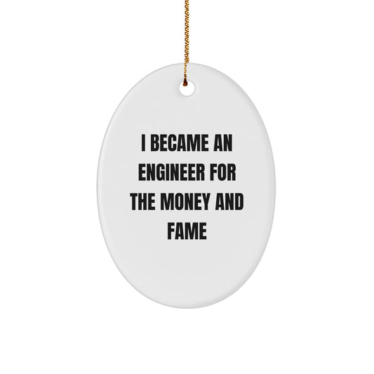 Funny Engineer Oval Ornament Gifts from Friends for Men, Funny Engineer Christmas Unique Gifts - Image 1