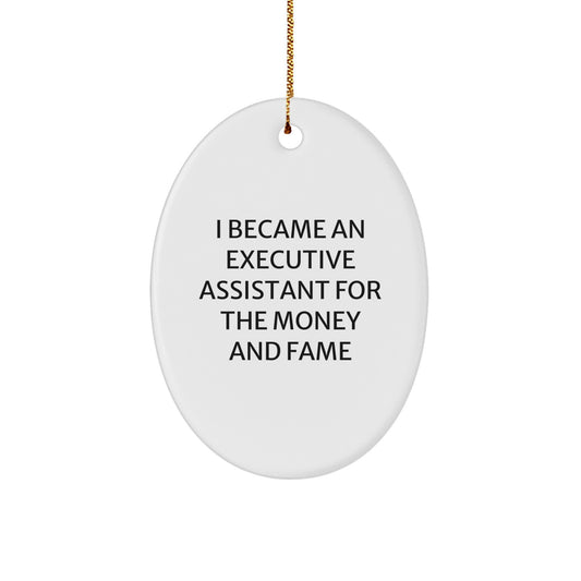 Funny Executive Assistant Oval Ornament Gifts from Friends, Christmas Unique Gifts for Executive Assistant, Oval Shaped Ornament - Image 1