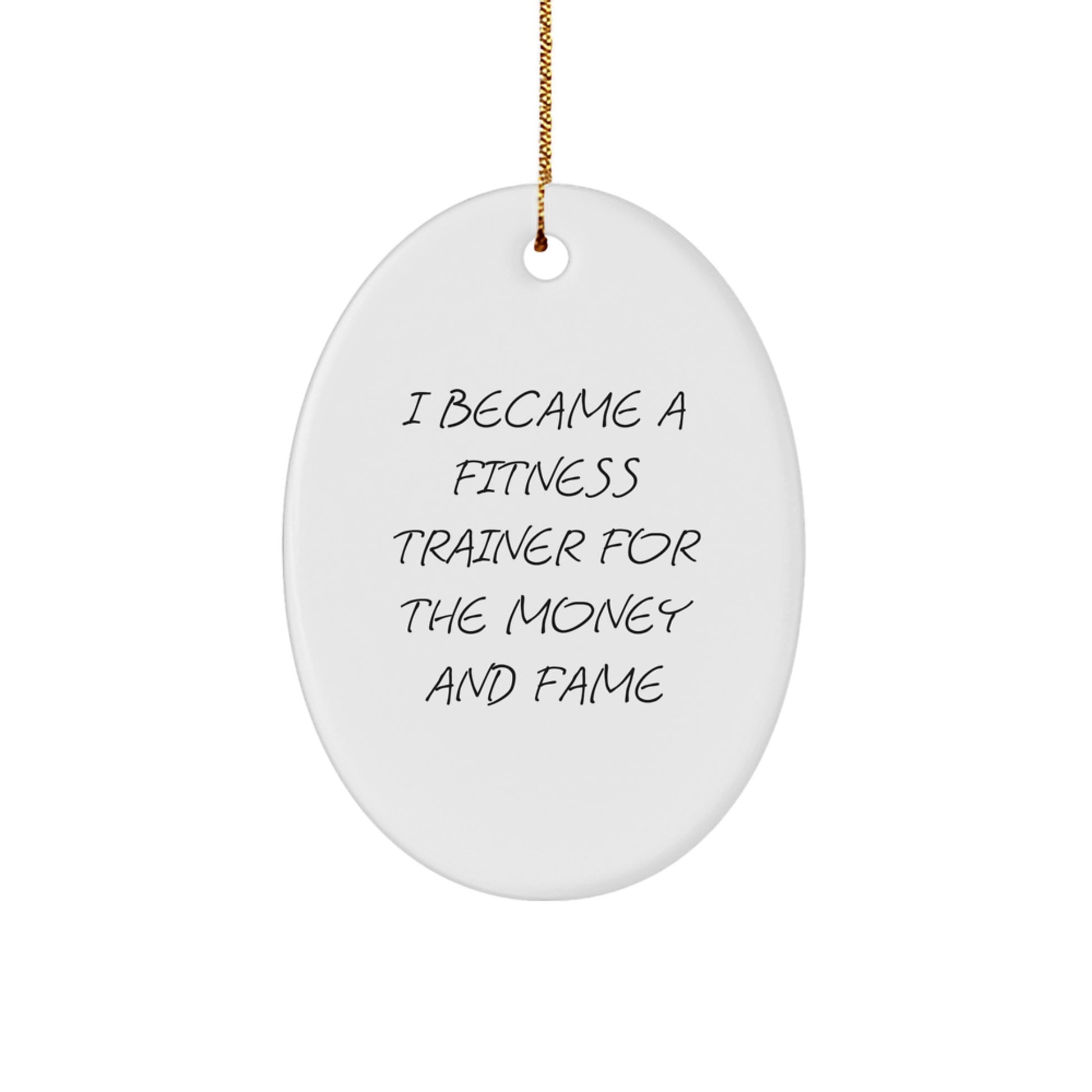 Funny Fitness Trainer Oval Ornament Gifts from Men to Friends, Gifts for Fitness Trainers, Personalized Oval Ornaments for Christmas Unique Gifts - Image 1