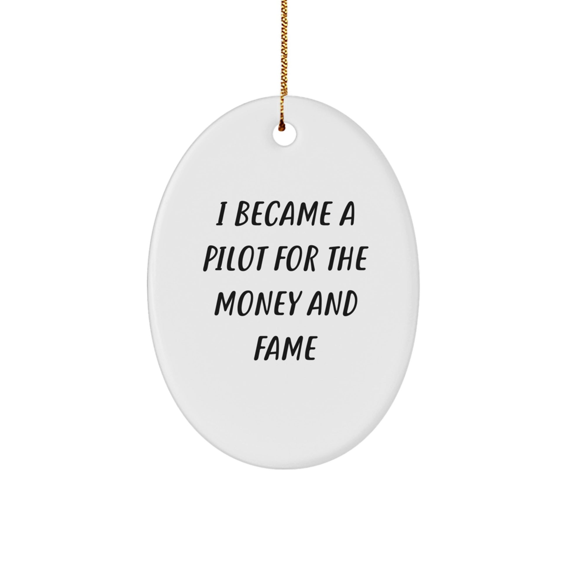 Pilot Oval Ornament Funny Gifts from Men for Pilot Friends - Image 1