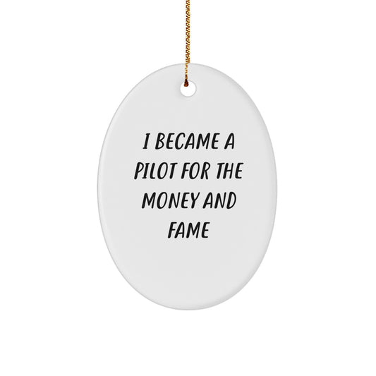 Pilot Oval Ornament Funny Gifts from Men for Pilot Friends - Image 1