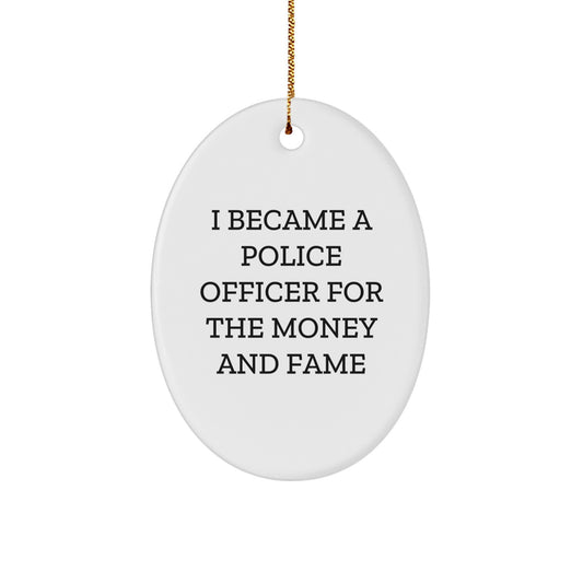 Funny Police Officer Oval Ornament Gifts from Family for Christmas Unique Presents - Image 1