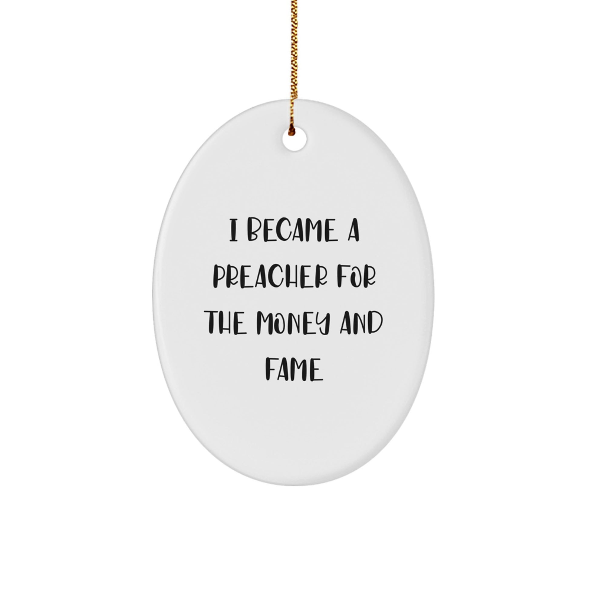 Funny Preacher Oval Ornaments Gifts from Men to Preacher Friends for Christmas Unique - Image 1