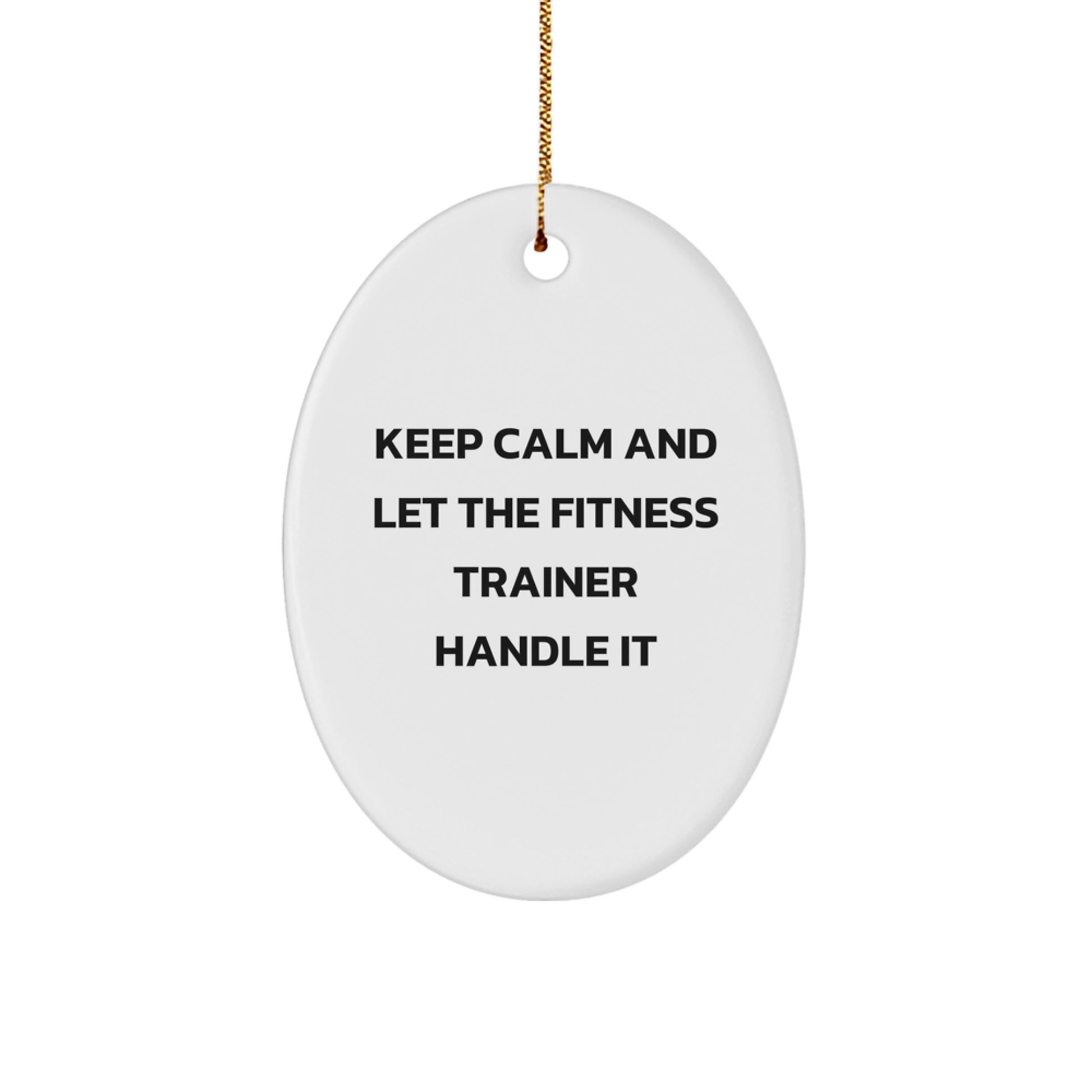 Funny Fitness Trainer Oval Ornament Gifts from Friends to Fitness Trainers, Christmas Unique Gifts, Oval Shaped, White - Image 1
