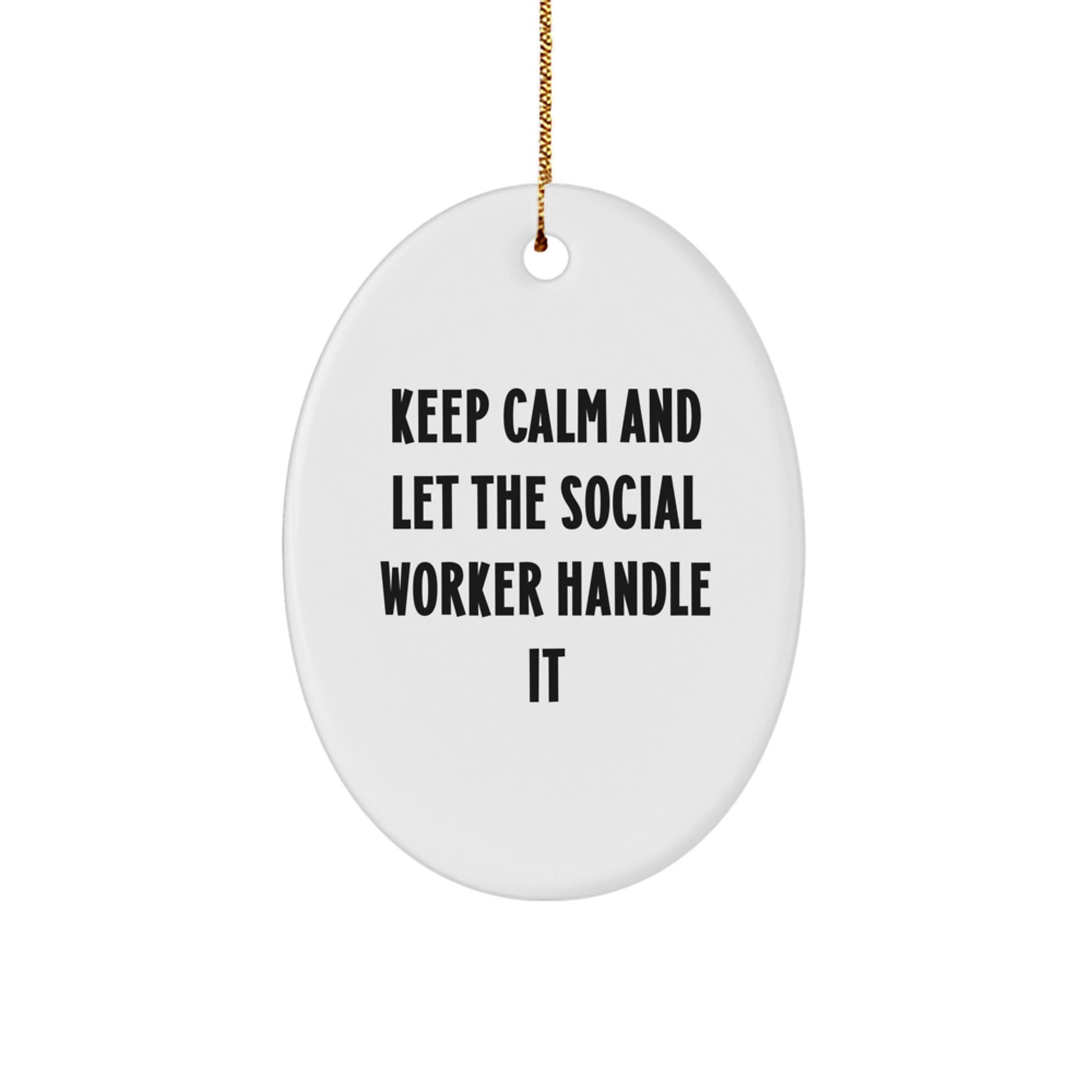 Funny Social Worker Oval Ornament Gifts from Family, Friends, Coworkers for Christmas Unique Gifts - Image 1