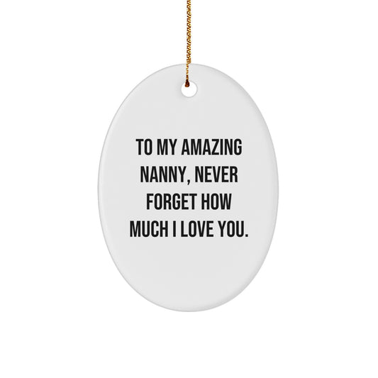 Funny Nanny Gifts from Men - To My Amazing Nanny Oval Ornament for Christmas Unique Gifts - Image 1