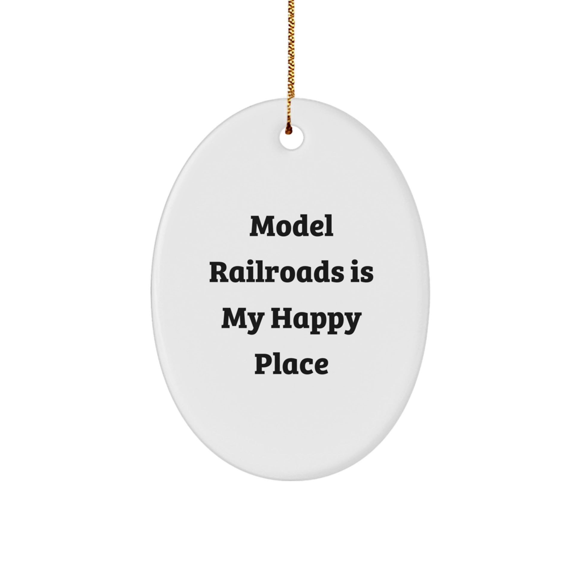 Funny Model Railroads Oval Ornament Gifts from Family for Model Railroads Enthusiasts, Christmas Unique Ornaments - Image 1