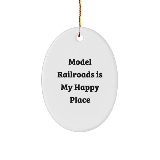 Funny Model Railroads Oval Ornament Gifts from Family for Model Railroads Enthusiasts, Christmas Unique Ornaments - Image 1