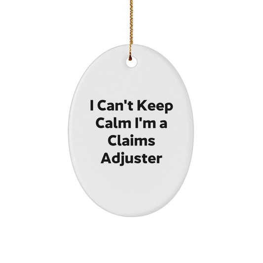 Funny Claims Adjuster Gifts for Men - I'm A Claims Adjuster Oval Ornament, Christmas Unique Gifts from Friends, Coworkers, Family - Image 1