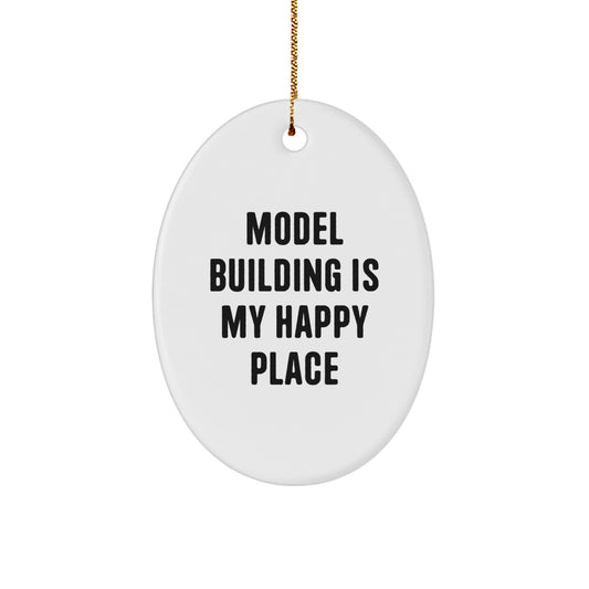 Funny Model Building Oval Ornament Gifts from Friends or Family for Men and Women, Christmas Unique Gifts for Model Building Enthusiasts - Image 1