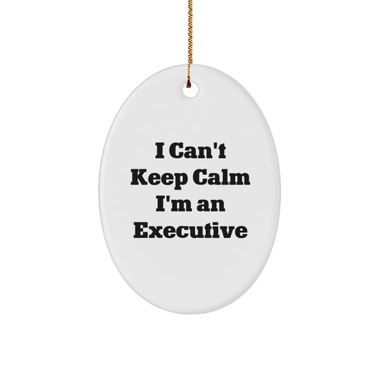 Funny Executive Oval Ornament, Gifts from Men to Executive Friends, Christmas Unique Gifts for Executive Men - Image 1