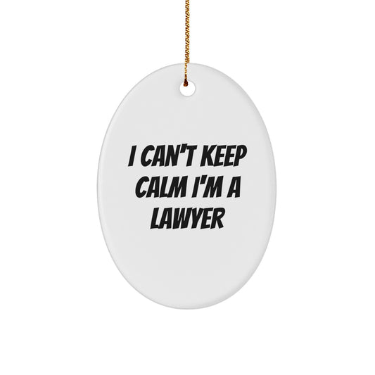 Funny Lawyer Gifts from Friends - I'm A Lawyer Oval Ornament, Cute Lawyer Christmas Decorations for Lawyer Office - Image 1