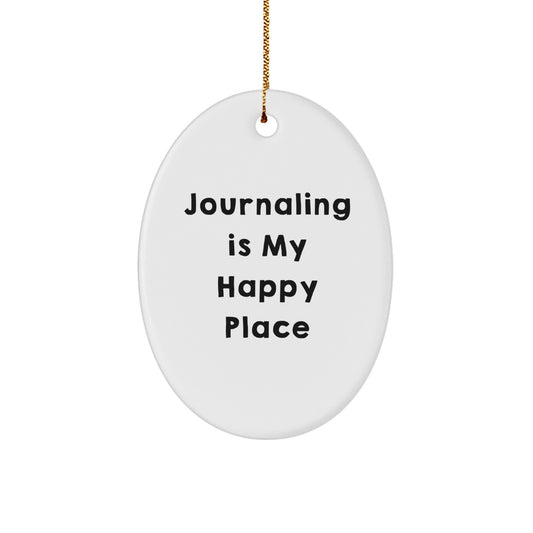 Create Happy Memories with Funny Journaling Oval Ornament - Gifts from Friends and Family for Journaling Lovers, Merry Christmas Unique Gifts - Image 1