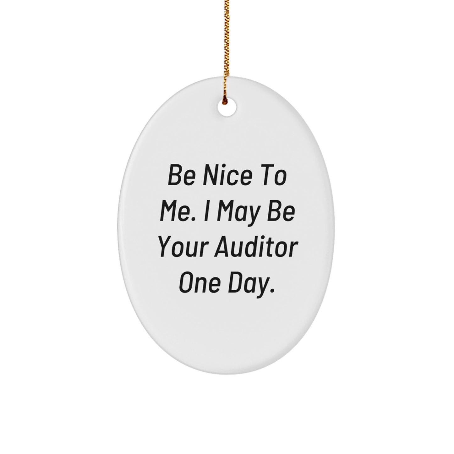 Funny Auditor Oval Ornament Gifts from Men to Auditor Friends for Christmas Unique Gifts - Image 1