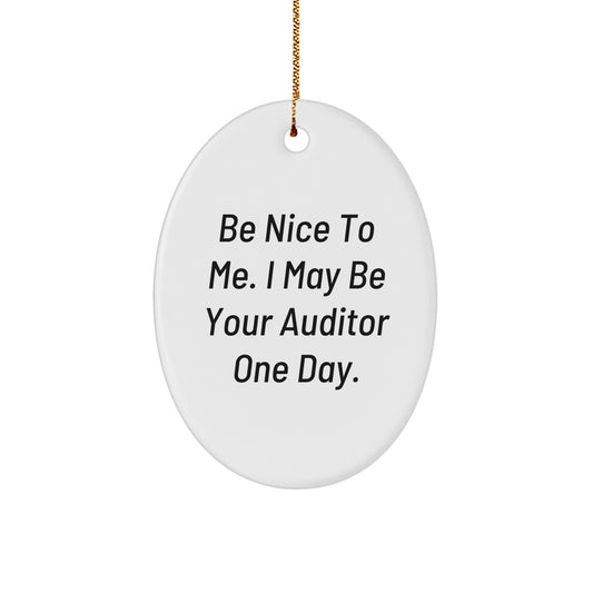 Funny Auditor Oval Ornament Gifts from Men to Auditor Friends for Christmas Unique Gifts - Image 1