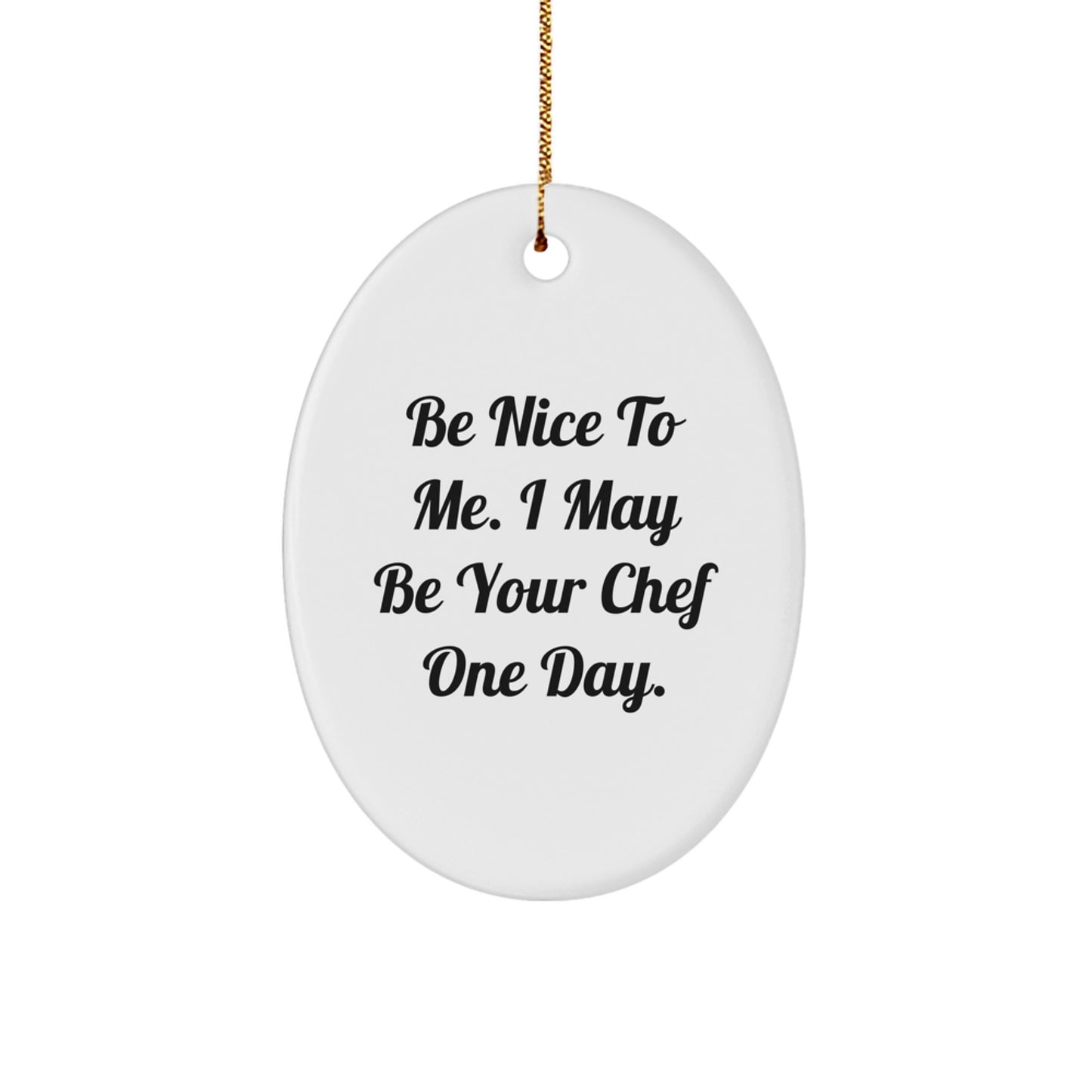 Funny Chef Oval Ornament Gifts from Men to Friends for Christmas Unique Chef Decorations - Image 1