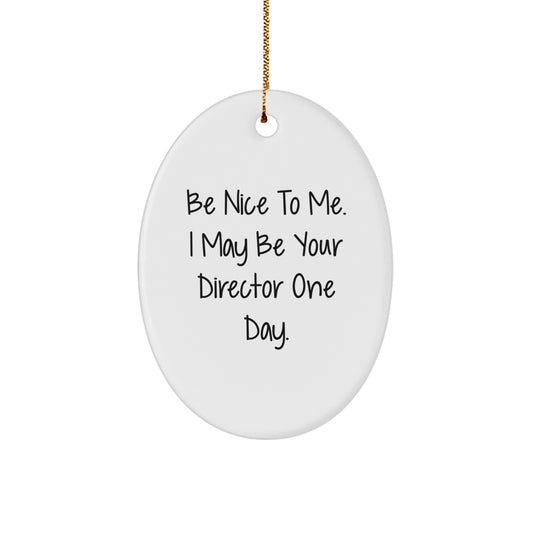 Funny Director Quotes Oval Ornament Gifts from Friends for Director Christmas Unique Gifts - Image 1