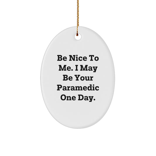 Funny Rescue Worker Gifts from Friends for Rescue Worker Men Oval Ornament Christmas Unique - Image 1