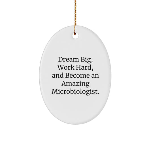 Dream Big Microbiologist Christmas Unique Gifts from Friends to Microbiologist Oval Ornament, Inspirational Oval Shaped Oval Decorations, Gifts for Microbiologist Men Women Family - Image 1