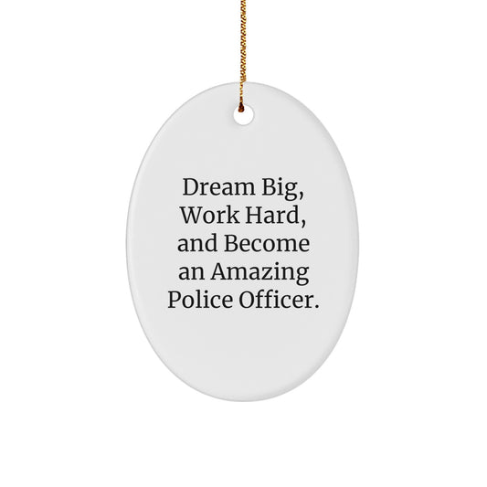 Police Officer Oval Ornament, Funny Inspirational Gifts from Family, Friends, or Men to Police Officers for Christmas Unique Gifts - Image 1