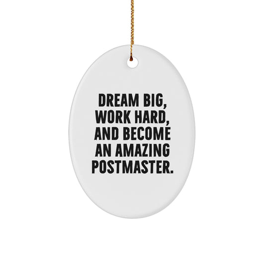 Funny Postmaster Gifts from Friends - Oval Ornament for Postmaster Men, Unique Christmas Unique Gifts for Postmaster Workers - Image 1