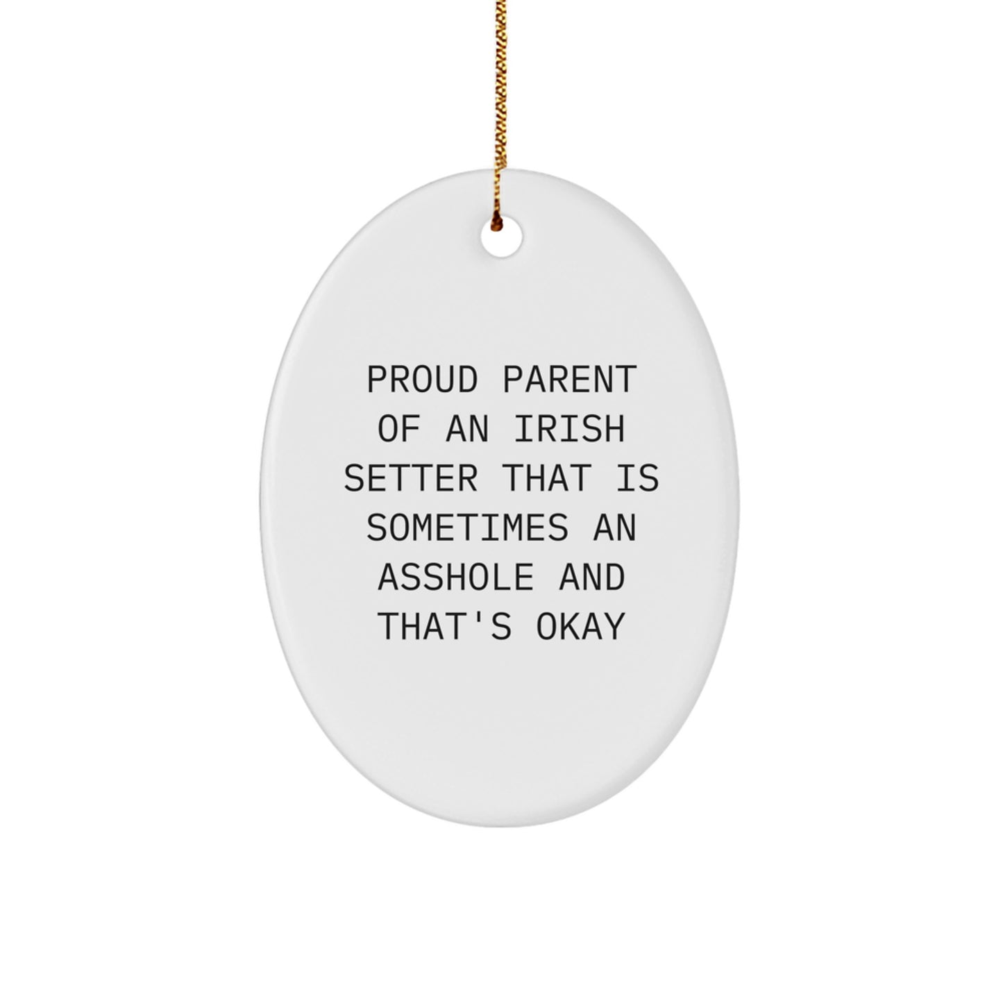 Irish Setter Dog Oval Ornament, Gifts from Proud Parents, Funny Christmas Unique Gifts - Image 1