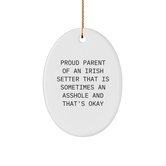 Irish Setter Dog Oval Ornament, Gifts from Proud Parents, Funny Christmas Unique Gifts - Image 1