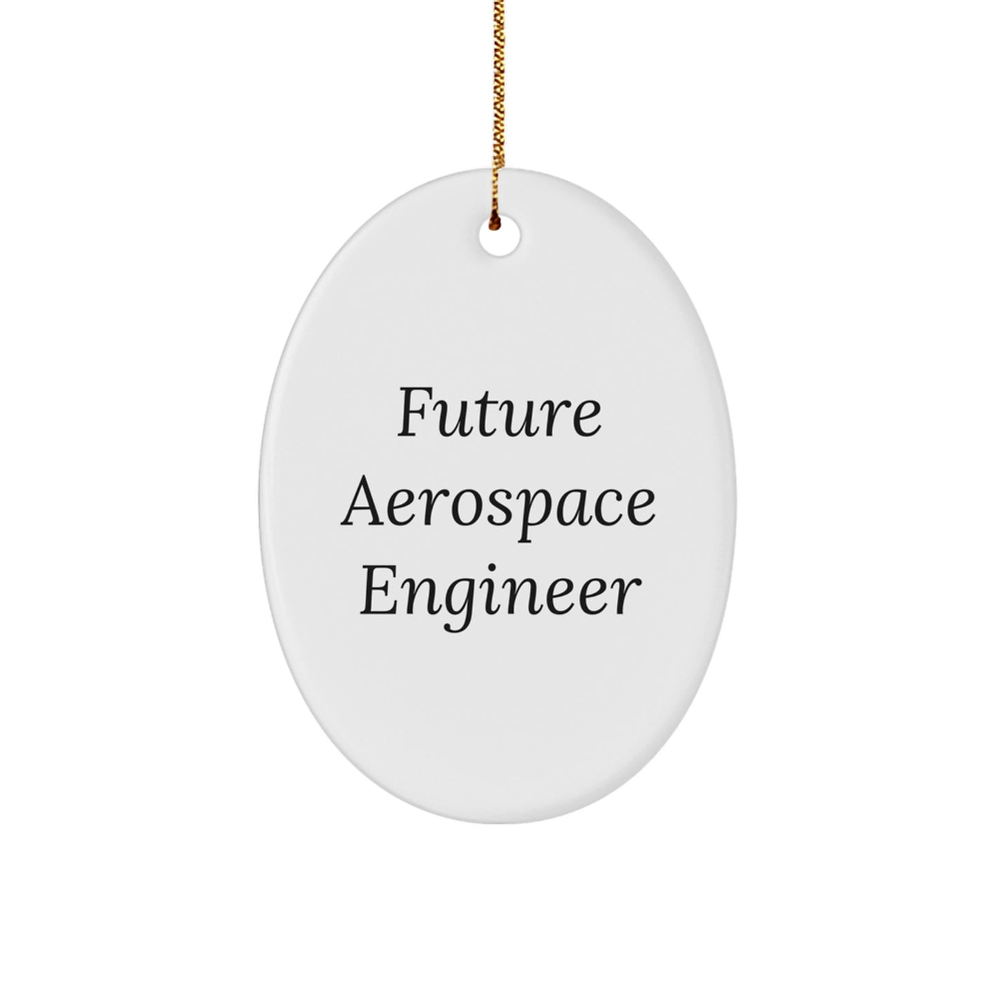 Aerospace Engineer Gifts, Inspirational Oval Ornament, Future Aerospace Engineer Funny Quote, Christmas Unique Gifts from Family to Friends - Image 1
