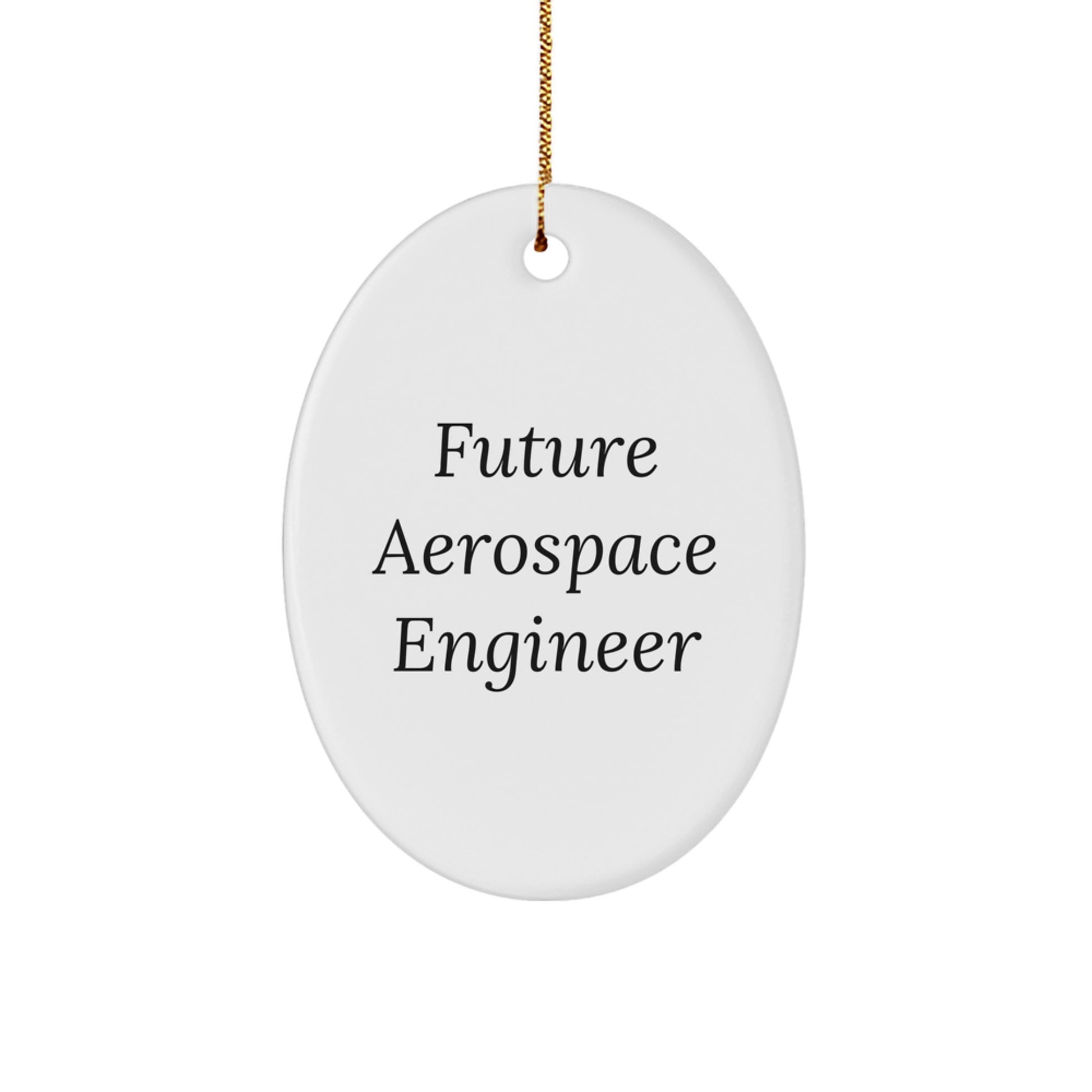 Aerospace Engineer Gifts, Inspirational Oval Ornament, Future Aerospace Engineer Funny Quote, Christmas Unique Gifts from Family to Friends - Image 1