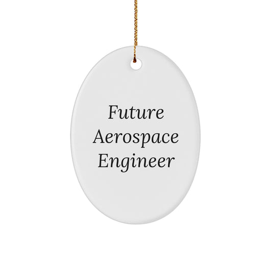 Aerospace Engineer Gifts, Inspirational Oval Ornament, Future Aerospace Engineer Funny Quote, Christmas Unique Gifts from Family to Friends - Image 1