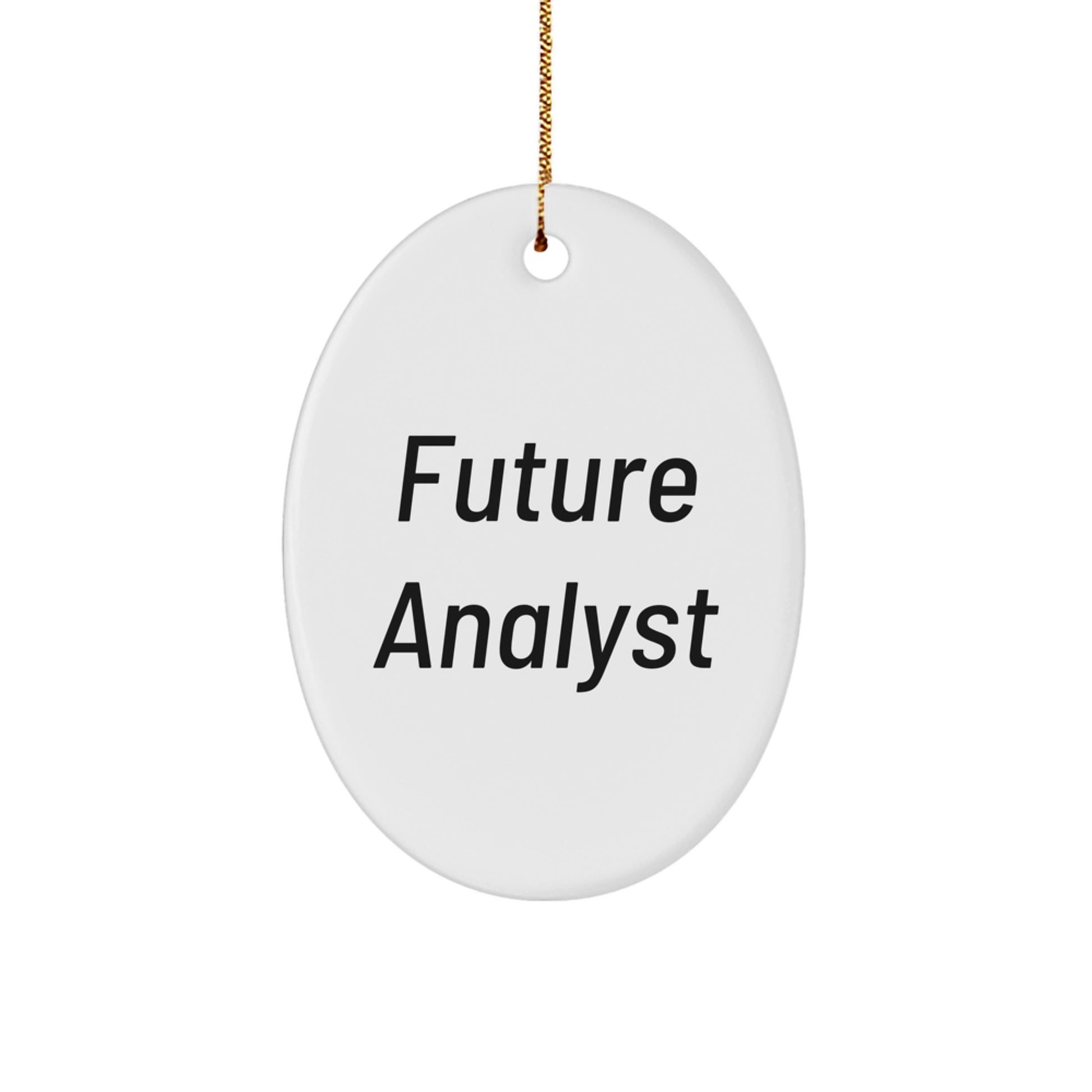 Funny Future Analyst Gifts for Christmas, Oval Ornament with 'Future Analyst' Quote, Gifts from Coworkers, Family or Friends - Image 1