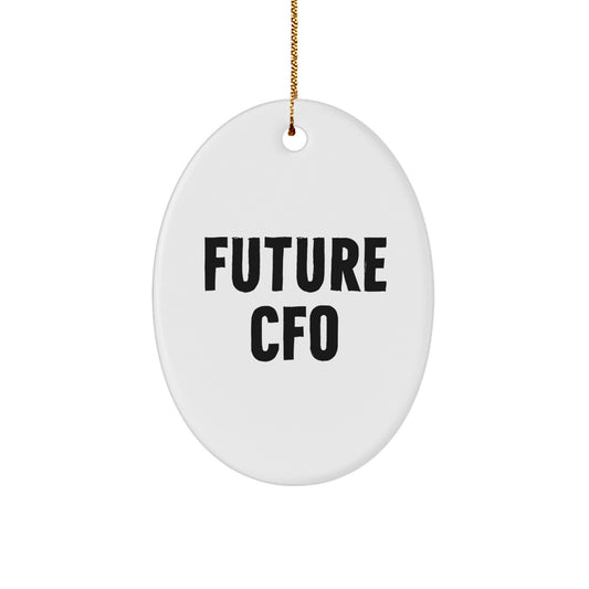 Funny Future CFO Gifts, Oval Ornament for CFO, Inspirational CFO Christmas Unique Gifts from Friends - Image 1