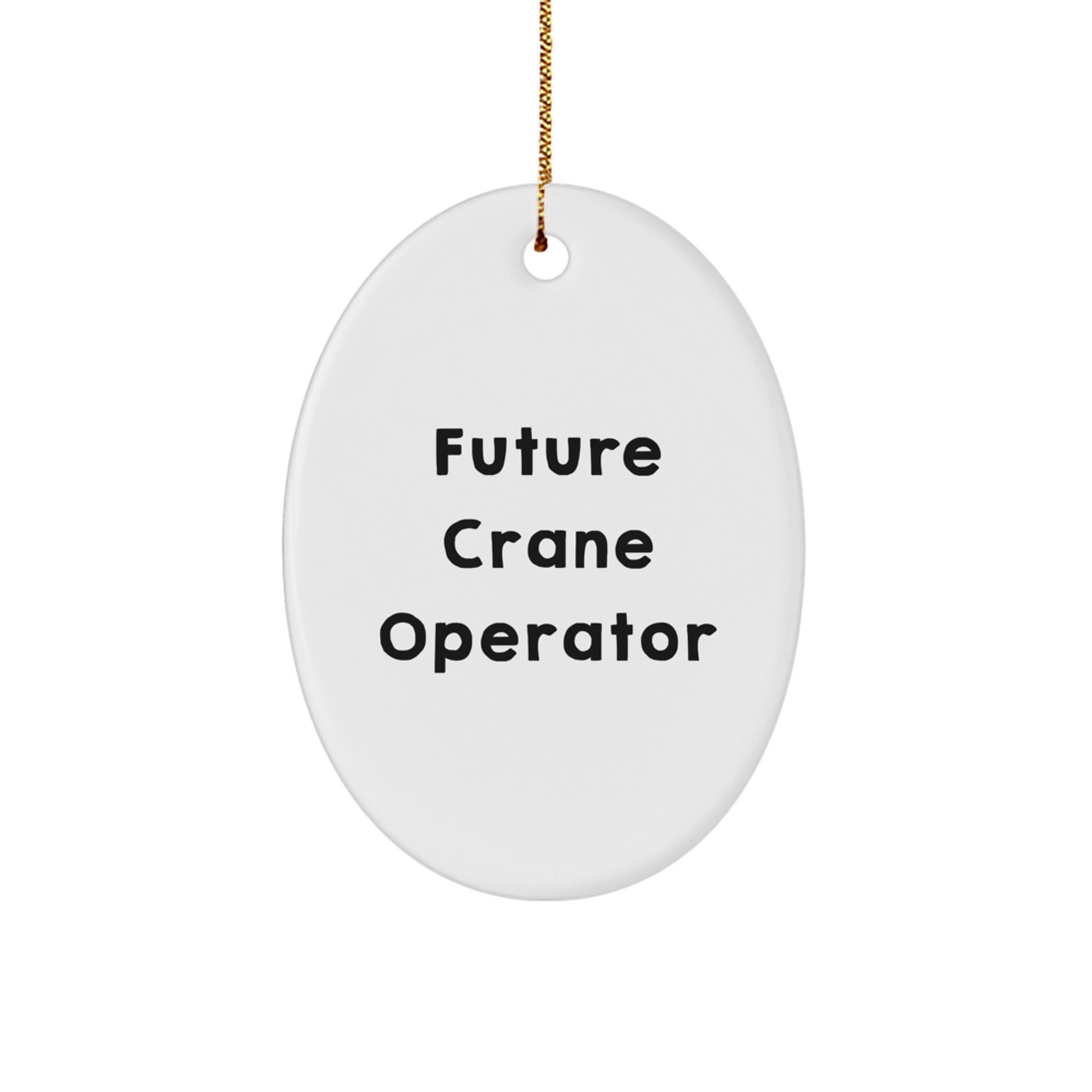 Future Crane Operator Funny Oval Ornament Gifts from Men to Future Crane Operator Friends for Christmas - Image 1