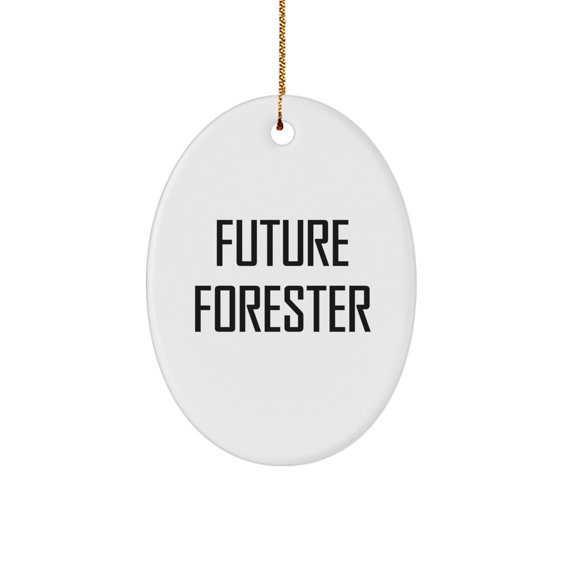 Forester Gifts for Men - Funny Future Forester Oval Ornament, White, Christmas Unique Gifts from Friends - Image 1