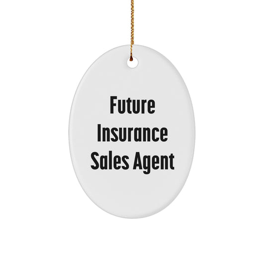 Funny Quote for Insurance Sales Agent Christmas Unique Gifts - Oval Ornament, Gifts from Family for Future Insurance Sales Agent, Inspirational - Image 1
