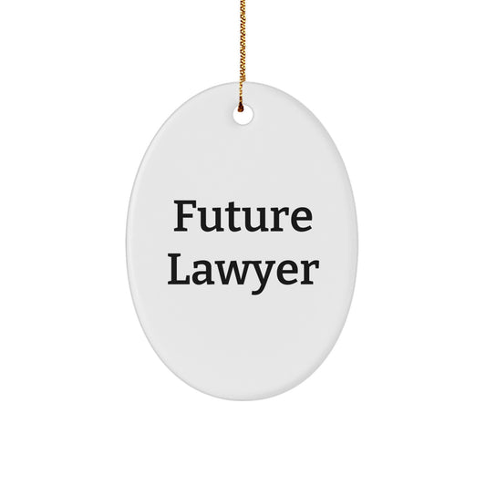 Funny Future Lawyer Oval Ornament, Gifts from Friends to Lawyer, Lawyer Christmas Unique Gifts, Oval Ornament Quotes, Lawyer Decor - Image 1