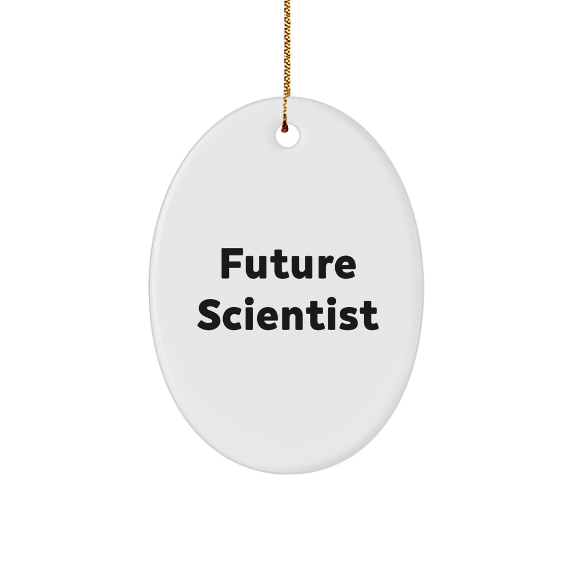 Funny Scientist Gifts for Future Scientist, Oval Ornament, 'Future Scientist' Quote, Christmas Unique Gifts from Family - Image 1