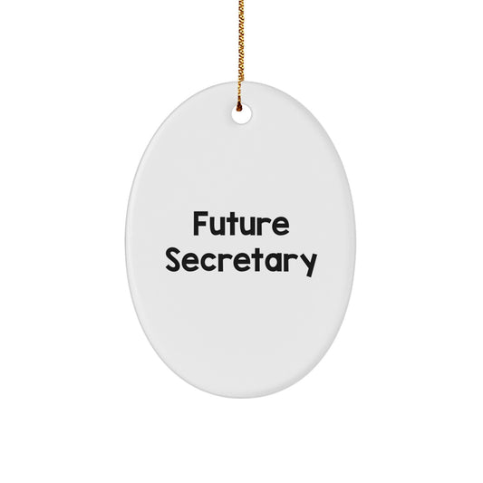 Funny Secretary Gifts from Friends - Oval Ornament for Future Secretary, Perfect Christmas Unique Gift for Women or Men - Image 1
