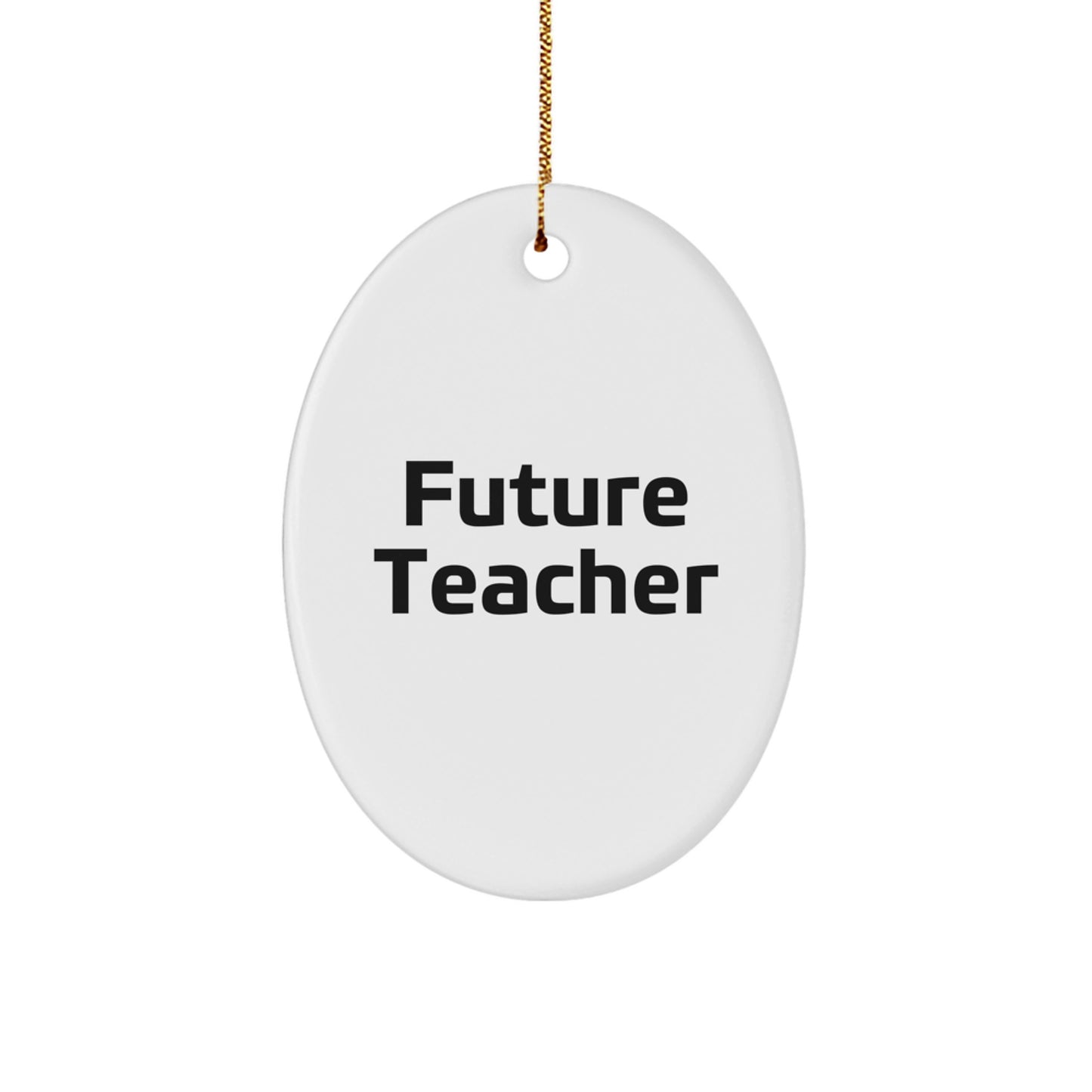 Funny Teacher Gifts from Friends - 'Future Teacher' Oval Ornament for Christmas Unique Gifts - Image 1